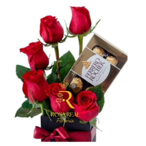 Box de 6 Rosas y Bombones Ferrero
