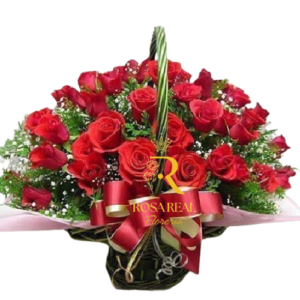 Canasta con 36 Rosas Naturales