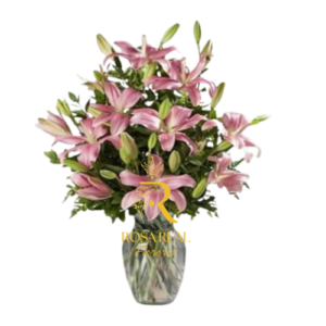 Florero con 10 Lilium Naturales