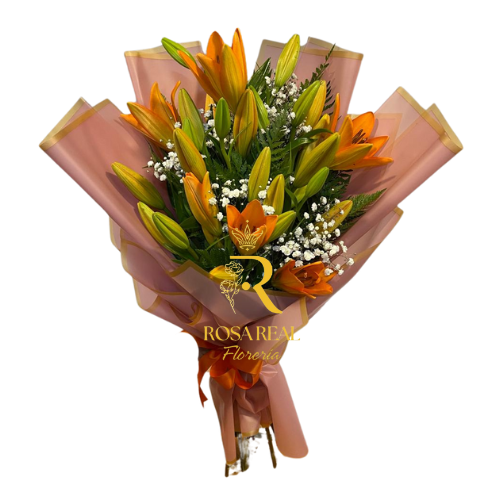 Elegancia Natural de 10 Lilium Frescos