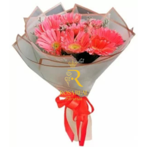 Ramo de 10 Gerberas Rosadas Naturales