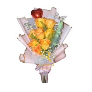 Ramo de 7 Rosas Amarillas Naturales