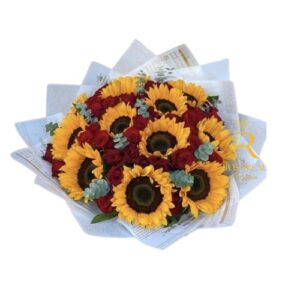 Ramo mix de girasoles y rosas