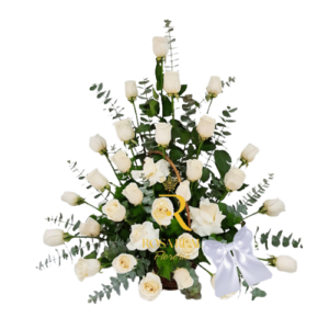 Canasta de 24 Rosas Blancas elegante