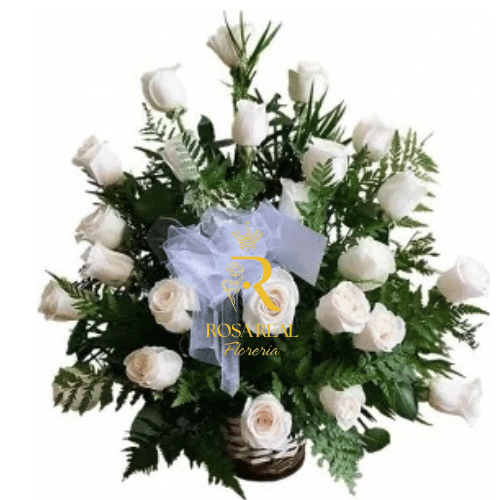 Canasta elegante de 24 Rosas