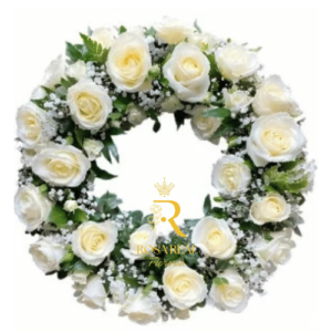 Corona Fúnebre de 24 Rosas Blanca