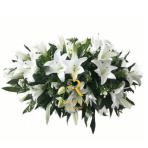 Cubre Urna de 20 Lilium Blancos