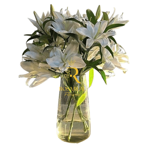 Florero de 10 Lilium Blancos