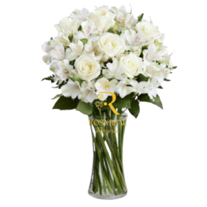 Arreglo Romántico y Colorido rosas y astromelias