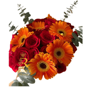 Ramo de 6 Rosas Frescas y 6 Gerberas Vibrantes