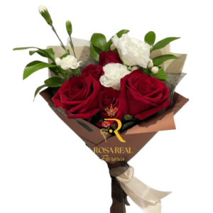 Ramo de 5 Rosas y 3 Claveles