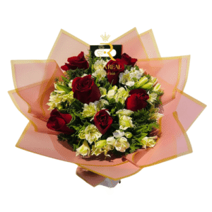 Ramo Puro Encanto 7 Rosas Rojas & Astromelias