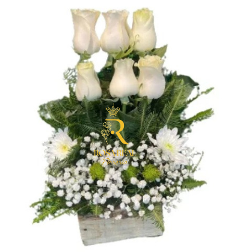 Arrimo Fúnebre de 6 Rosas