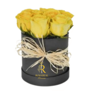 Box de 8 Rosas Amarillas  Arreglo de Alegría