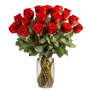 Florero Romántico 18 Rosas Rojas