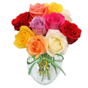 Florero de 10 Rosas Surtidas