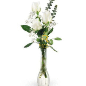 Detalle Pequeño florero de 3 rosas