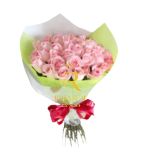 Elegancia y Ternura 24 rosas rosadas