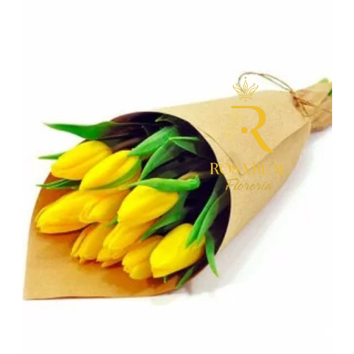 Ramo de 10 tulipanes amarillos