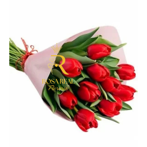 Amor Sofisticado y Elegante 10 Tulipanes Rojos