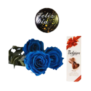Dulzura Ramo de 3 Rosas con Chocolate Belgian