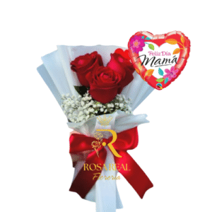 Ramo de 3 Rosas con Globo de Mamá