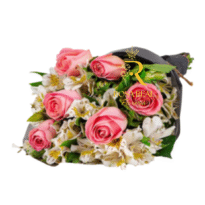 Ramo de 6 Rosas y Astromelias